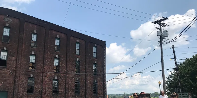 The long brick exterior of a Buffalo Trace barrel-ageing warehouse